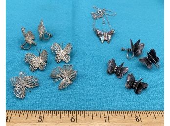 Butterfly Jewelry, Some Marked Sterling