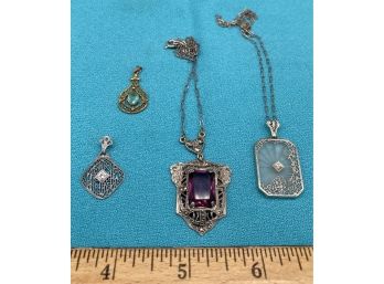 Vintage Fine Necklaces And Pendants. Strerling, 10K Gold, 14K White Gold.