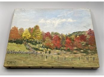 Vibrant Fall Landscape Painting Unframed