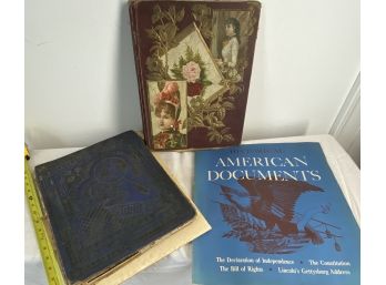 Historical American Document Set & 2 Antique Scrapbooks