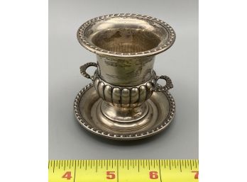 Sterling Silver Small Cup And Saucer By Wallace.