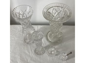 Cut Crystal Vase Lot