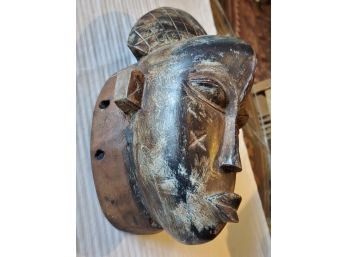 Vintage Hand Carved Tribal Punu, African Wood Mask Lot 2