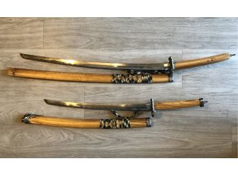 Vintage Chinese Ceremonial Samurai Swords And Sheaths