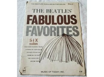 1964 'The Beatles' Popular Guitar Songs' The Beatles' Fabulous Favorites - Six Solos Music Book