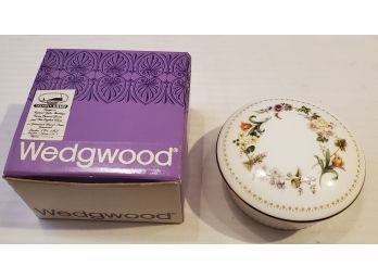 Vintage Wedgwood Bone China Trinket Box With A Lid Of Flowers - Purchased In London, England, Original Box