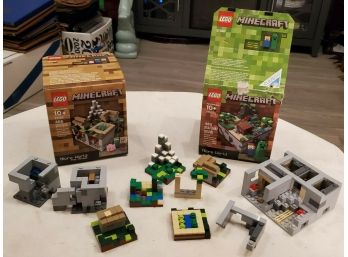 2 LEGO Minecraft (partial) Sets In Their Original Boxes - #21105 Le Village & #21102 Micro World.