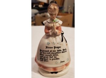 Lovely Napkin Holder With A Dinner Prayer Lady In A Pink Dress And Apron That Holds A Nice Dinner Prayer