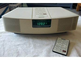 BOSE AM/FM Wave Radio Alarm Clock With Remote Control -model AWR1-1W Works Fine