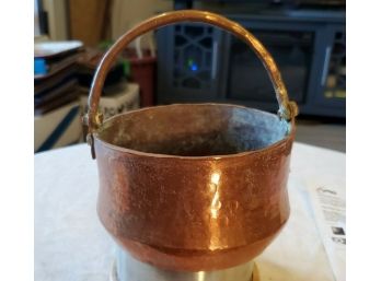 Solid Copper Kettle - Pot -Stunning Hand-hammered Craftsmanship With Swinging Loop Handle