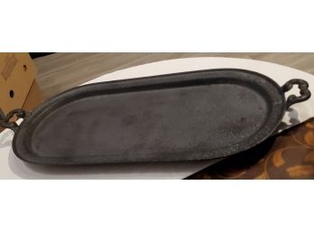 A Unique, Heavy,  22 3/4' Long Cast Iron Serving Tray - For Whatever Your Heart Desires!