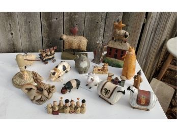 Estate Clear Out - Country Collectibles  - Knick Knack Lot Of Animals Fun Items