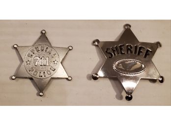 Two Toy Badges - A Vintage Tootsietoy 'SPECIAL POLICE' And A  'SHERIFF'