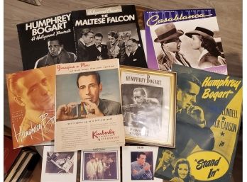 Large Lot Of Famous Movie Star Humphrey Bogart Collectibles - 3 Books, Ads, Photo Cards, Calendar, Lot 2 / 3