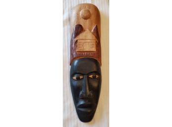 Vintage Hand Carved Tribal Punu, African Wall - Hanging Wood Mask Artwork. Lot 3