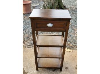 Brown Wood Shelf Unit With 1 Drawer Up Top