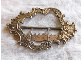 Elaborate Antique European Belt Buckle, Marked 800