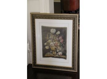 Custom Framed & Matted Floral Tapestry