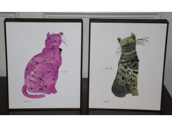 Pair Andy Warhol Reproduction Prints Titled 'Pink Sam' & 'Green Sam'