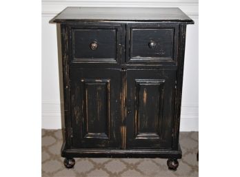 Small Distressed Pine Two Drawer Over Two Door Stand - Retail $325