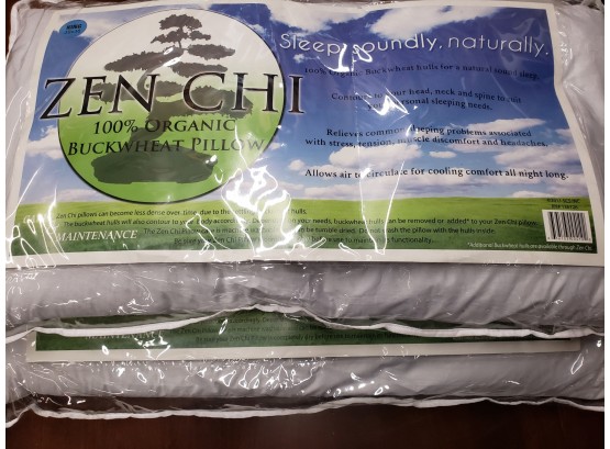 Two New Zen Chi 100% Organic Buckwheat King Size Pillows