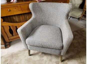 Handsome Contemporary Styled Grey/Tan Upholstered Chair
