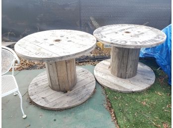 Two Very Large Wood Wire Reels/Spools