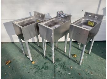 Three Stainless Steel Under Bar/Restaurant Sinks