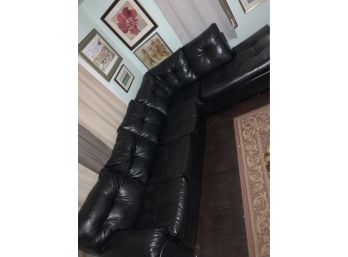 Large Faux Leather Sectional Sofa Good Condition!