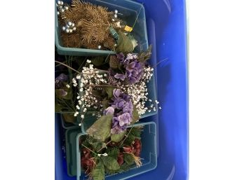 Floral Arrangement Accessories Tote, Including Berries, Decorative Pine Needles, Small Red Bouquets, And More!