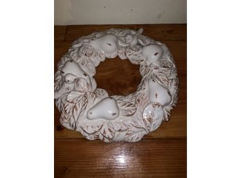 Porcelain Dove And Pear White Christmas  Wreath 13