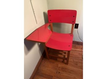 Students Desk Chair With Washable Red Surface