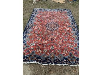 Antique Persian Oriental Blue And Red Rug 7 12x11 Hand Made Carpet