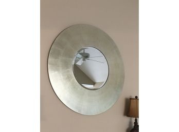 Large 42' Diameter Silver Finish Wall Mirror