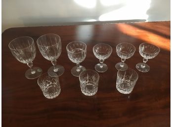 Lot Of 9 Pieces Of Stuart Cut Crystal, Made In England