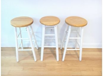 Group Of 3 Wood Stools