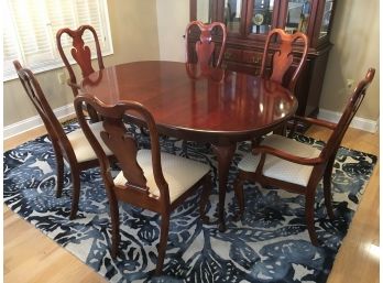 $4,050 Retail, Exceptional Dining Table And 6 Chairs By American Drew In Antique Cherry Finish WPads And Leaf