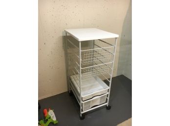 Useful Rolling Metal Rack With Plastic Top