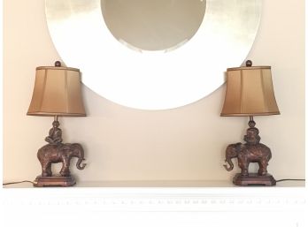 Pair Of Elephant Lamps With Shades, Great Look