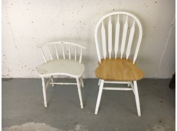 Pair Of Chairs Including Modern Dining Chair And Small Antique Chair