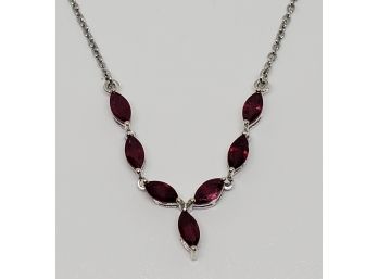 Niassa Ruby Necklace In Platinum Over Sterling