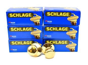 NEW! Set Of Six Schlage Hall And Closet Door Knobs (Retail $116)