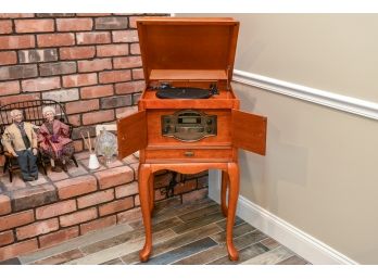 Antique Style Crosley Turntable Console With AM&FM Receiver, CD, And Cassette Player