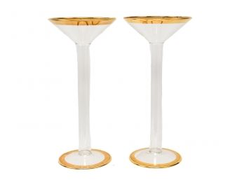 Art Deco Martini Glass Style Candle Holders