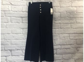 Lauren NWT Navy Cotton Slacks With 4 Button Front - Sz 10