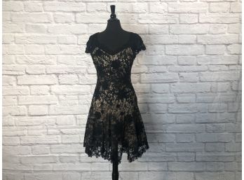 Sue Wong Evening Gown, Short, Lace Overlay - Sz 12