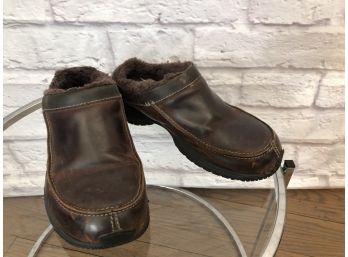 Merrell Men's Slide, Brown Leather, Fleece Lining - Sz 10