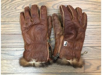 Restelli Fur Lined Men's Gloves, Well Loved And Broken In