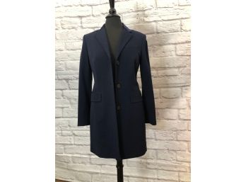 Lauren Long Blue Blazer With Velvet Collar - Sz 4