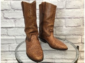 Cole And Haan Men's Leather Woven Cowboy Boots - Sz 9